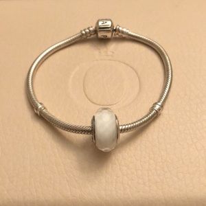 **RETIRED** Authentic Pandora White Murano Glass*